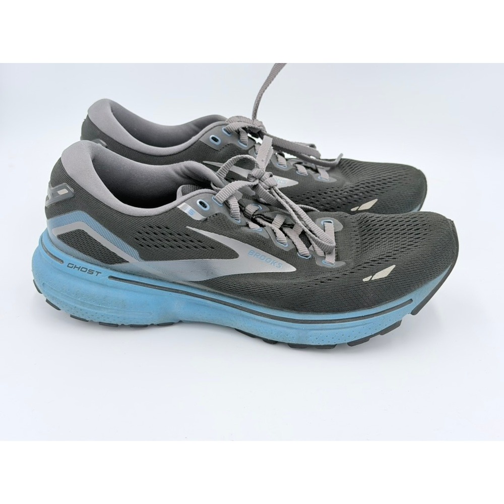 Brooks Ghost 15 Mens 8 Black Blue Gray Running Shoes Sneakers - Picture 5 of 8